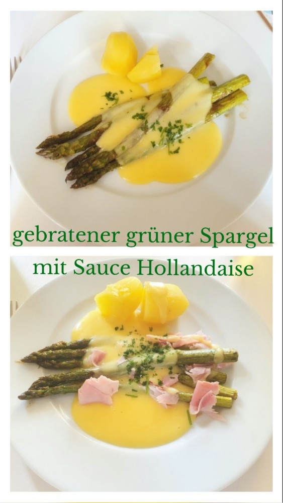 gebratener grüner Spargel mit Sauce Hollandaise